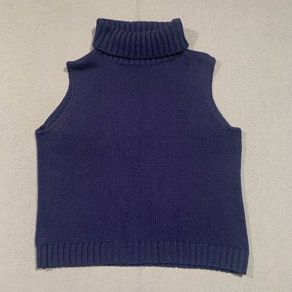 Uniform John Paul Richard Navy Blue Turtleneck Sleeveless Sweater Vest Womens 2X